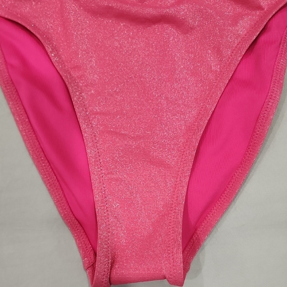 Victoria's Secret Glittery Metallic Pink High-Cut Bikini - Picture 4 of 8